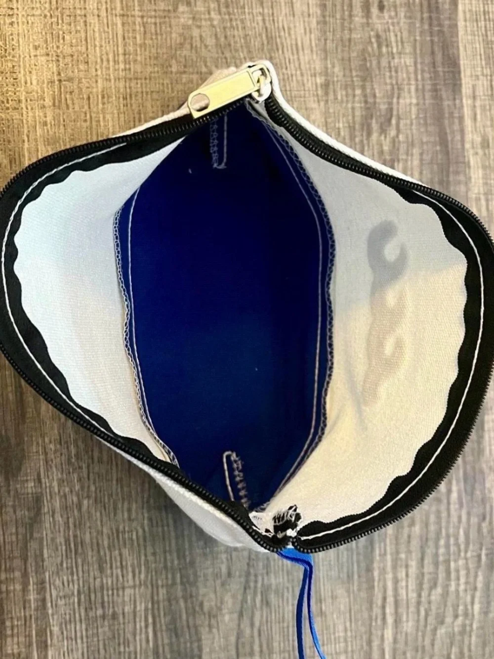 Blue Wave Zipper Cosmetic Bag